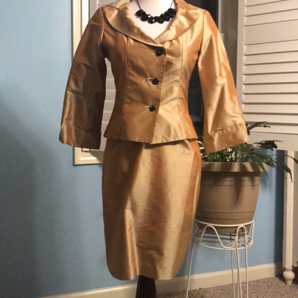 Gold two piece suit